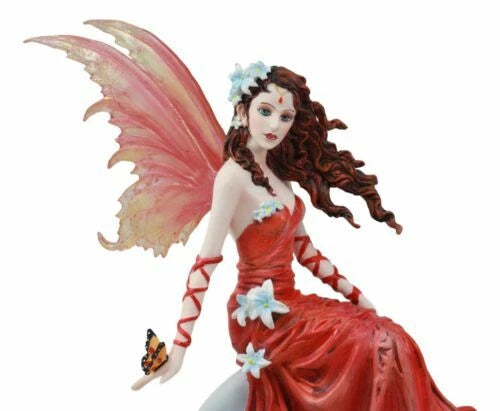 Nene Thomas Celestial Cupid Moon Crimson Wedding Fairy In Red Gown Statue-3