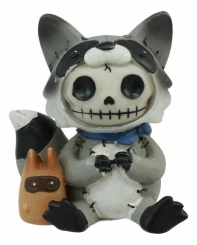 Furrybones Bandit The Raccoon Voodoo Stitched Skeleton Figurine 3"H