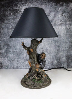 Mythical Creature Sasquatch Big Foot Cryptid Ape by Tree Trunk Table Lamp Decor-2