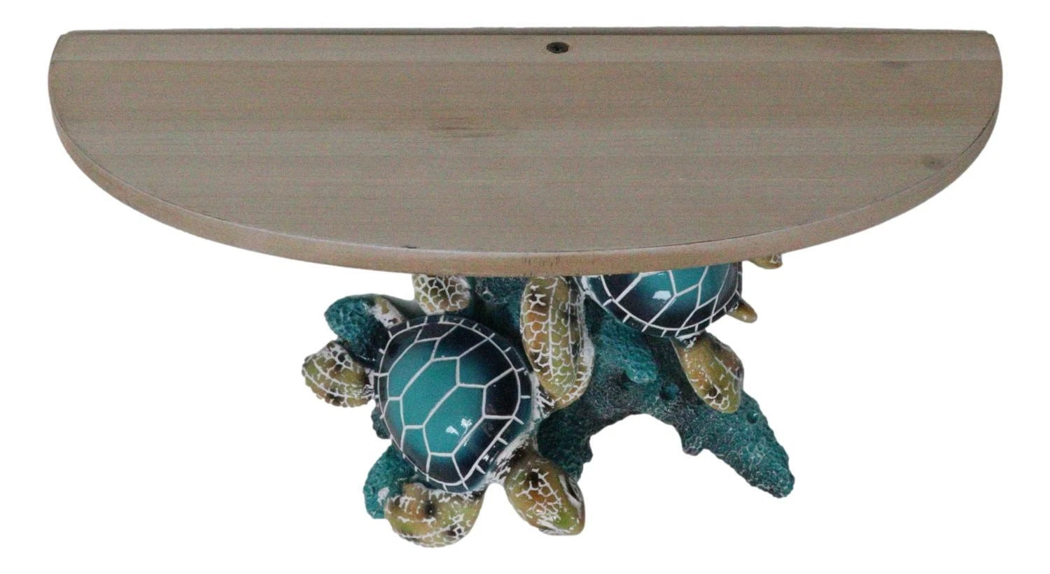 Marine Blue Sea Turtles Swimming by Ocean Corals Floating Wall Bracket Shelf-2
