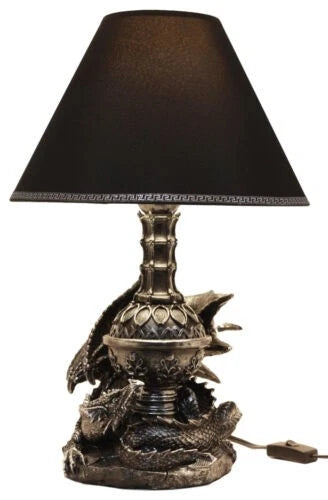 Climbing Gothic Dragon Desktop Table Lamp Statue Decor With Shade 19"H-2