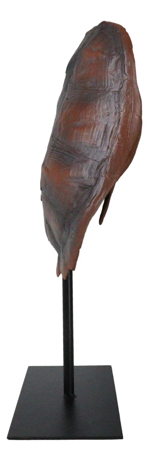 Nautical Marine Faux Alligator Snapping Turtle Shell Sculpture With Pole Stand-3