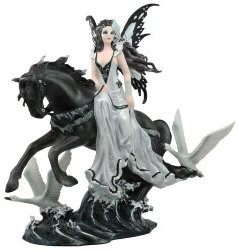 Nene Thomas Lamentation of Swans Masquerade Fairy Riding On Black Horse Statue-2