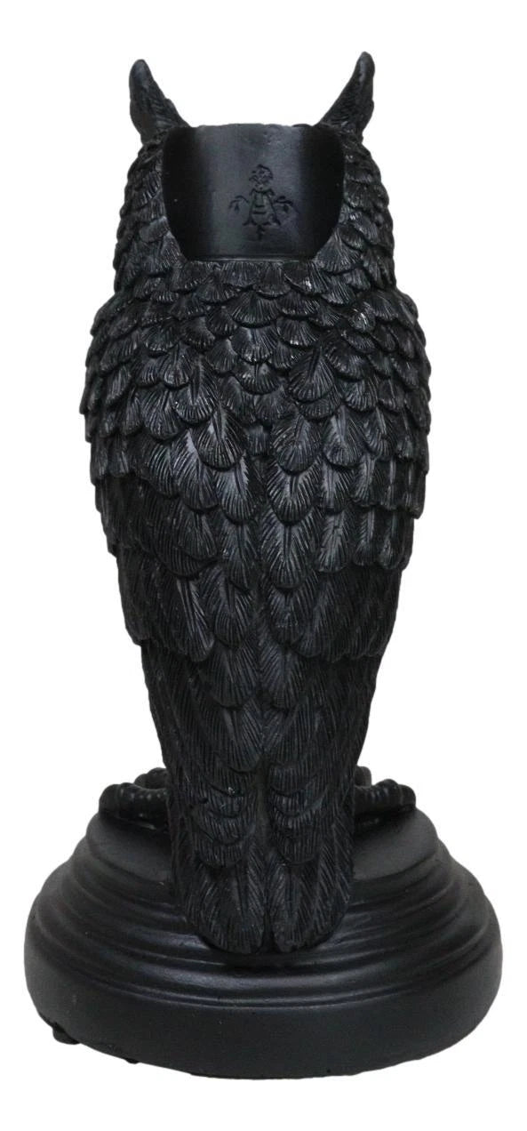 Mystical Wicca Gothic Owl Of Astrontiel Candlestick Candle Holder Figurine-4