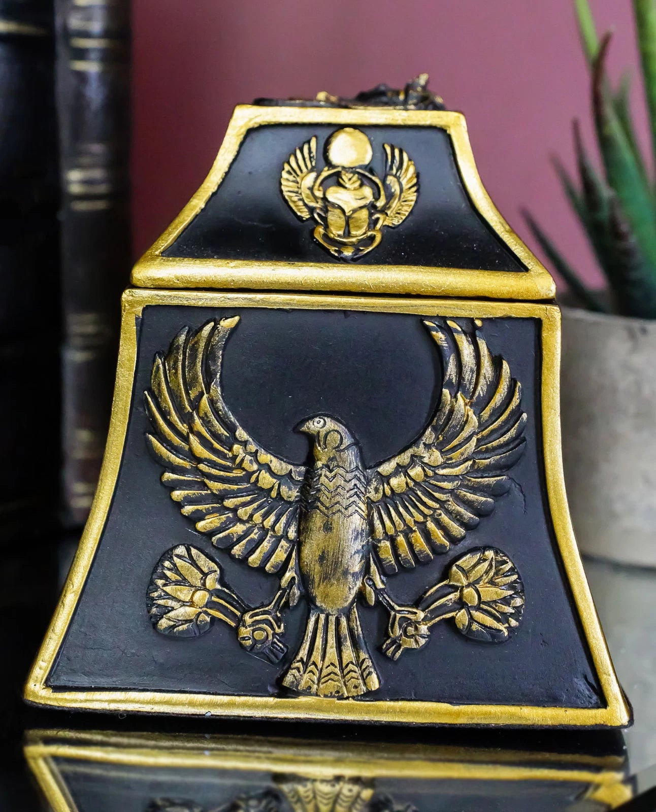 Figura de joyero de escarabajo egipcio, ojo de Horus, halcón, Anubis, dioses de Egipto-2