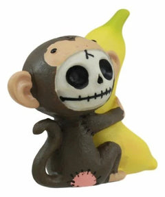 Furrybones Munky Monkey Loves Banana Voodoo Skeleton Figurine 3"Tall Furry Bones-3