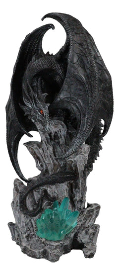 Large Euranius Drake Elder Dragon Guarding LED Light Crystal Elements Statue-7
