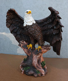 Large 18"H Wings Of Glory Perching Grand Bald Eagle Statue Home Garden Figurine-3
