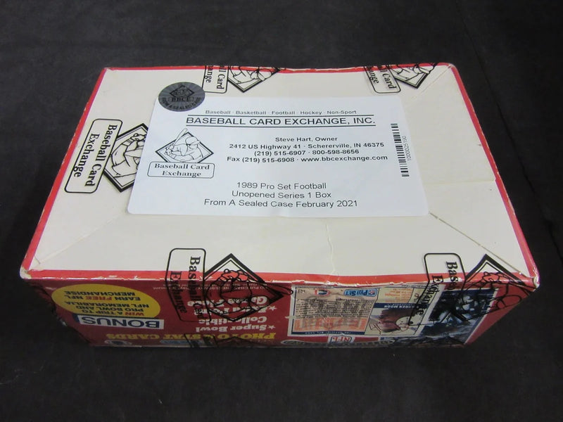 1989 Pro Set Football Unopened Series 1 Box (FASC)-2