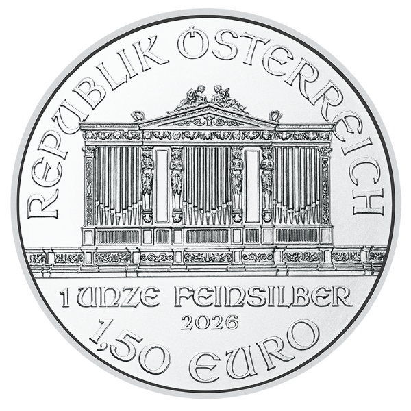 Filarmónica de plata austriaca de 1 oz de 2026-2