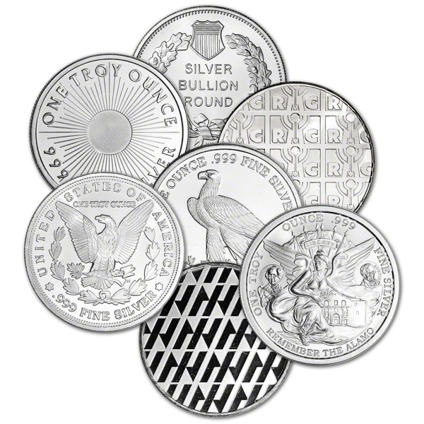 1-oz Silver Rounds New Condition (Our Choice Brand & Design)