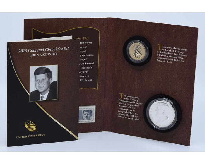 2015 Coin and Chronicles Set John F. Kennedy in Original Government Packaging