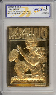2000 DAN MARINO Miami Dolphins 23K Gold Card, GEM-MINT 10 Graded Style Sports Trading Card, Premium Football Card, Limited Edition Look, Rare Display Piece, Luxury Fan Gift, Collector Showcase Decor Use-1