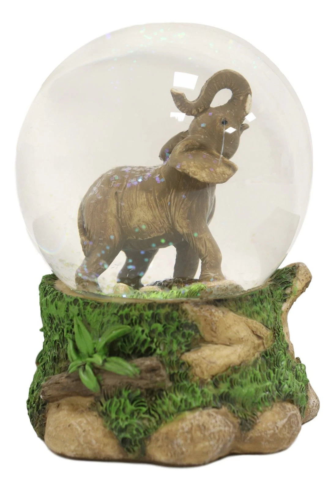 Safari Grasslands Savanna African Bush Elephant Glitter Water Globe Figurine-6