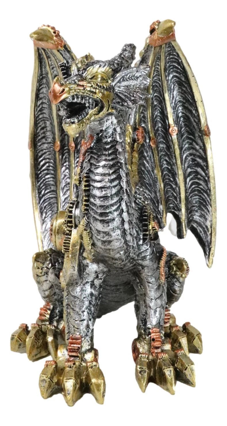 Geared Mechanical Look Steampunk Dragon Cyber Robot Decorative Sculpture-4