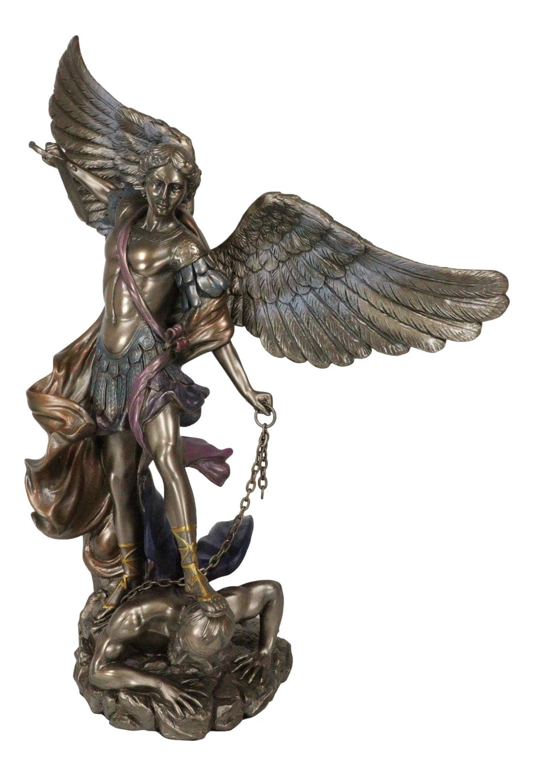 Archangel Saint Michael With Chained Satan On His Feet Collectible Figurine-5