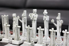 Frank Lloyd Wright Midway Gardens Sprites Resin Chess Pieces & Wooden Board Set-6