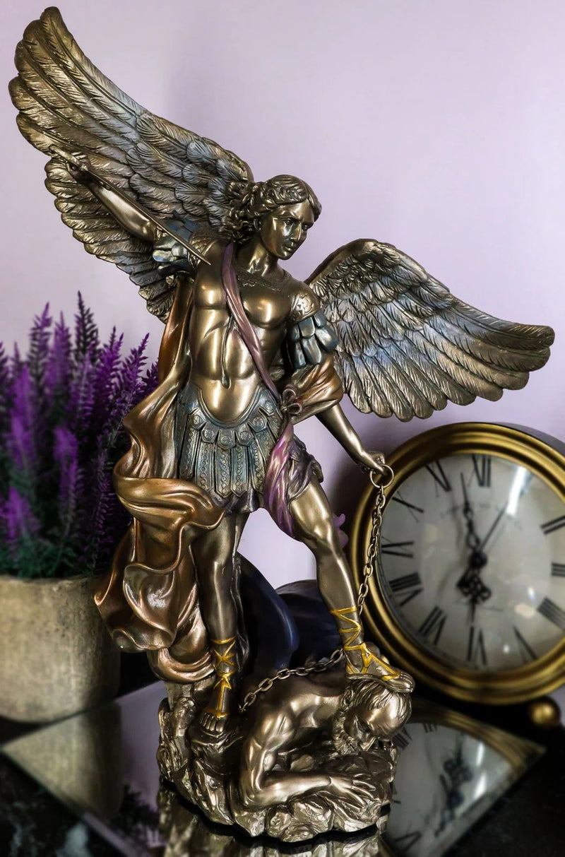 Archangel Saint Michael With Chained Satan On His Feet Collectible Figurine-6