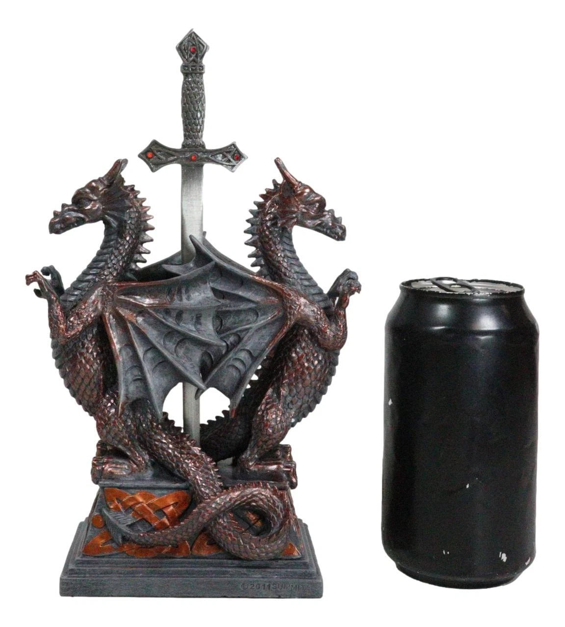 Guardian Double Dragons With Celtic Rune Sword Letter Opener Figurine Set-6