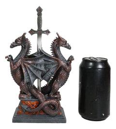 Guardian Double Dragons With Celtic Rune Sword Letter Opener Figurine Set-6