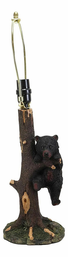 Lámpara de mesa con diseño de oso negro colgado en una rama de árbol, con pantalla de 56 cm de alto-6