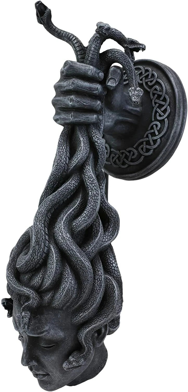 Greek Goddess Medusa Hanging from Perseus Hand Wall Decor Plaque 12.25" H-4