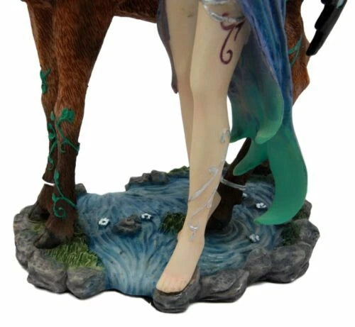 Butterfly Fairy With Stag Figurine Enchanted Forest Faerie Avalon & Emperor Deer-5