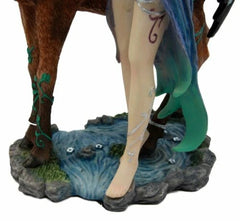 Butterfly Fairy With Stag Figurine Enchanted Forest Faerie Avalon & Emperor Deer-5