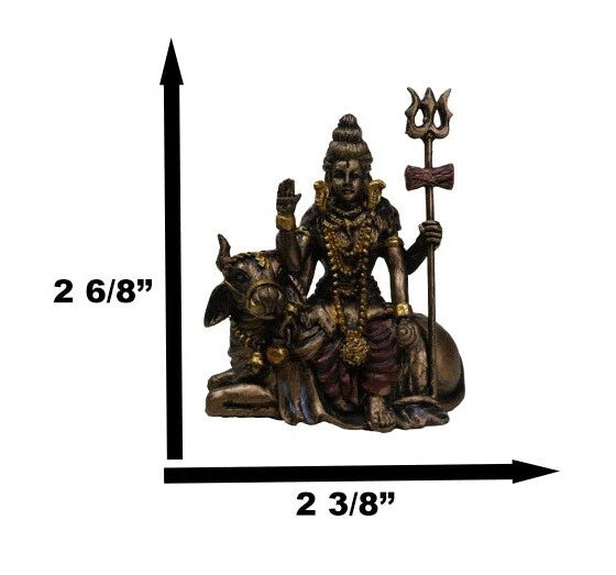 Vastu Hindu God Lord Shiva Mahadeva Sitting On Nandi Bull Miniature Statue-7