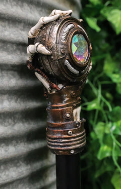 Steampunk Skeleton Hand Grasping The Evil Eye Swagger Stick Cane Party Staff 38"-7