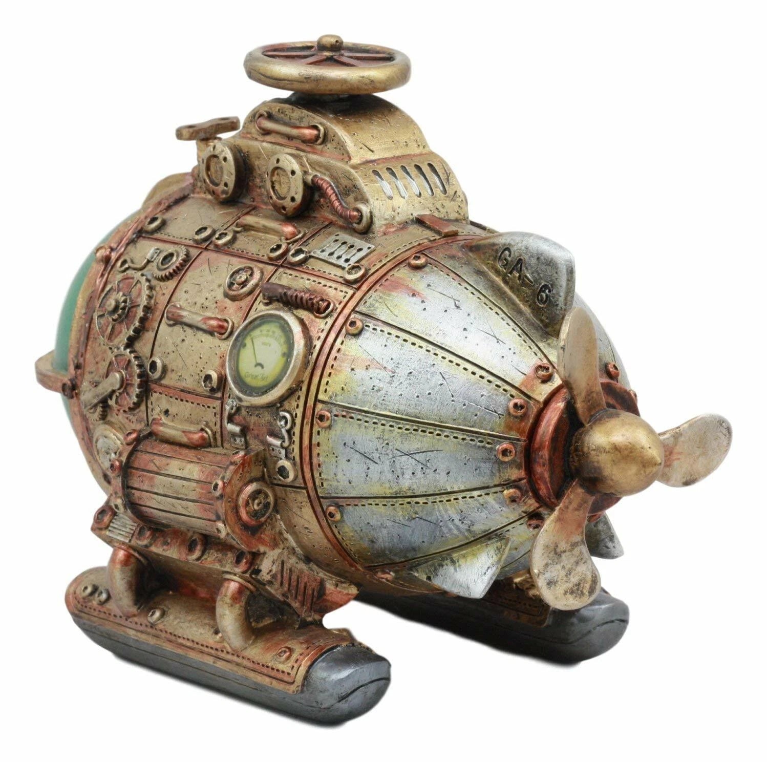 Vintage Design Holmes Nautilus Steampunk Submarine LED Night Light Statue 7.5"L-3