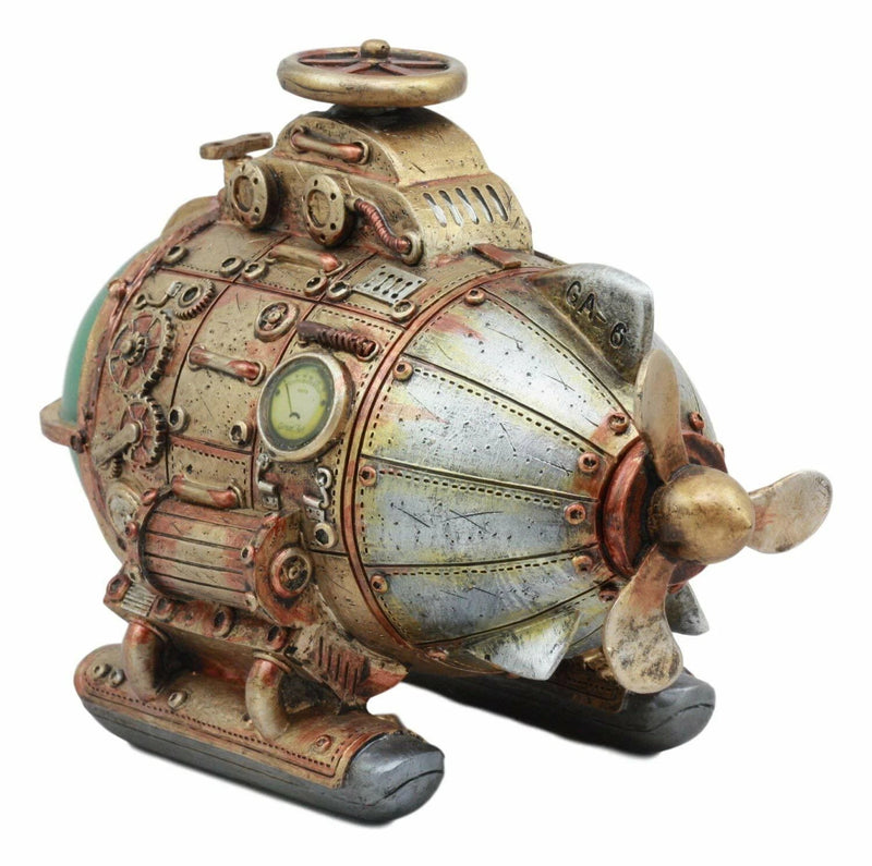 Vintage Design Holmes Nautilus Steampunk Submarine LED Night Light Statue 7.5"L-3