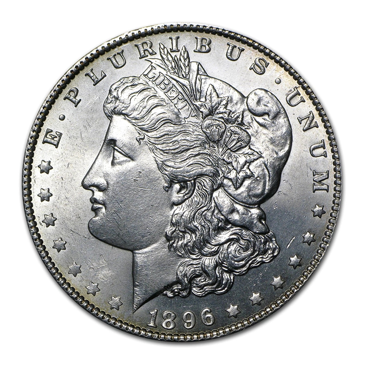 1896 P Morgan Silver Dollar $1 Brilliant Uncirculated BU 90% Silver