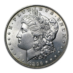 1896 P Morgan Silver Dollar $1 Brilliant Uncirculated BU 90% Silver-2
