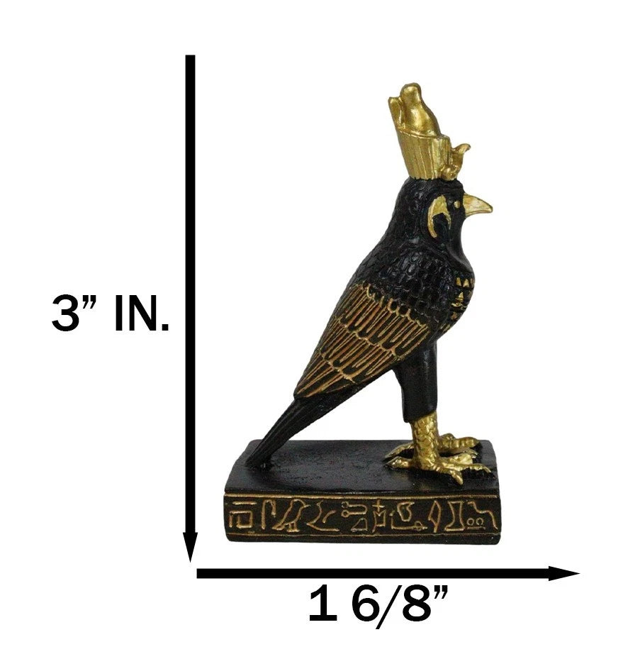 Ancient Egyptian God Of The Sky Horus Falcon Miniature Figurine Heru 3"H-4