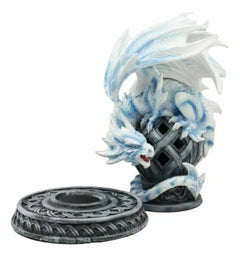 Celtic Tomb Guardian White Icycle Dragon Backflow Cone Incense Holder-6