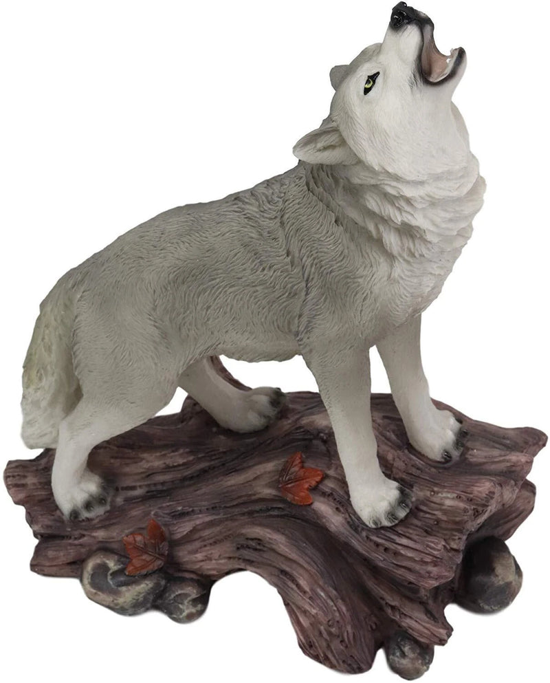 Large Cries Of The Night Howling Alpha Gray Wolf Statue 12"H Spirit Wolves Decor-4
