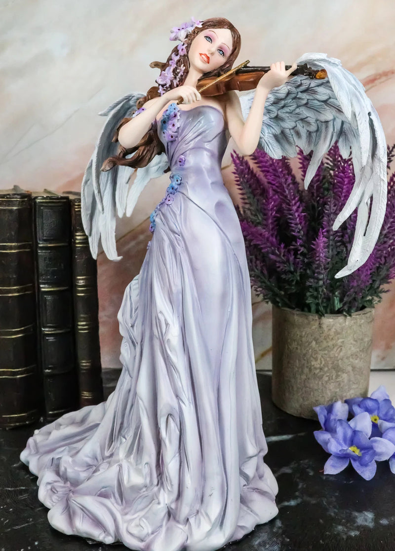 Large Inspirational Decor Angelic Lullaby Heavenly Angel Playing Violin Statue-1