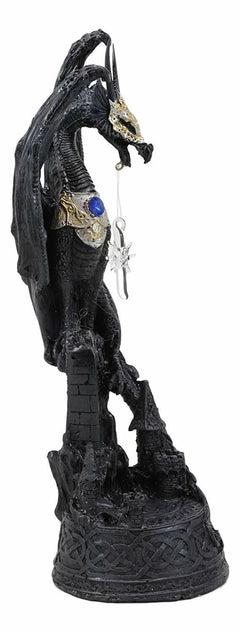 Guard Golden Axe Legendary Dragon Warrior Figurine With LED Crystal Lamp-5