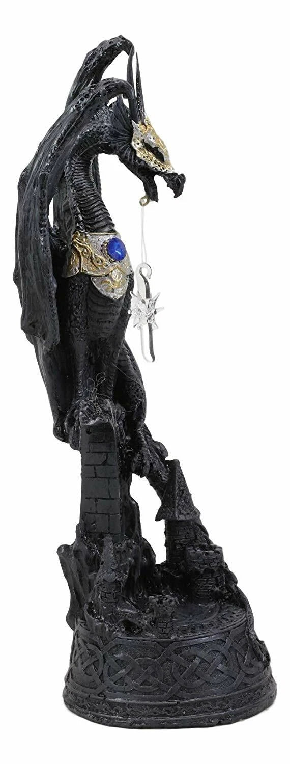 Guard Golden Axe Legendary Dragon Warrior Figurine With LED Crystal Lamp-5
