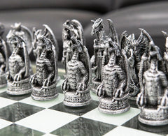 Silver Gold Fantasy Dungeons And Dragons Resin Chess Pieces Glass Board-6
