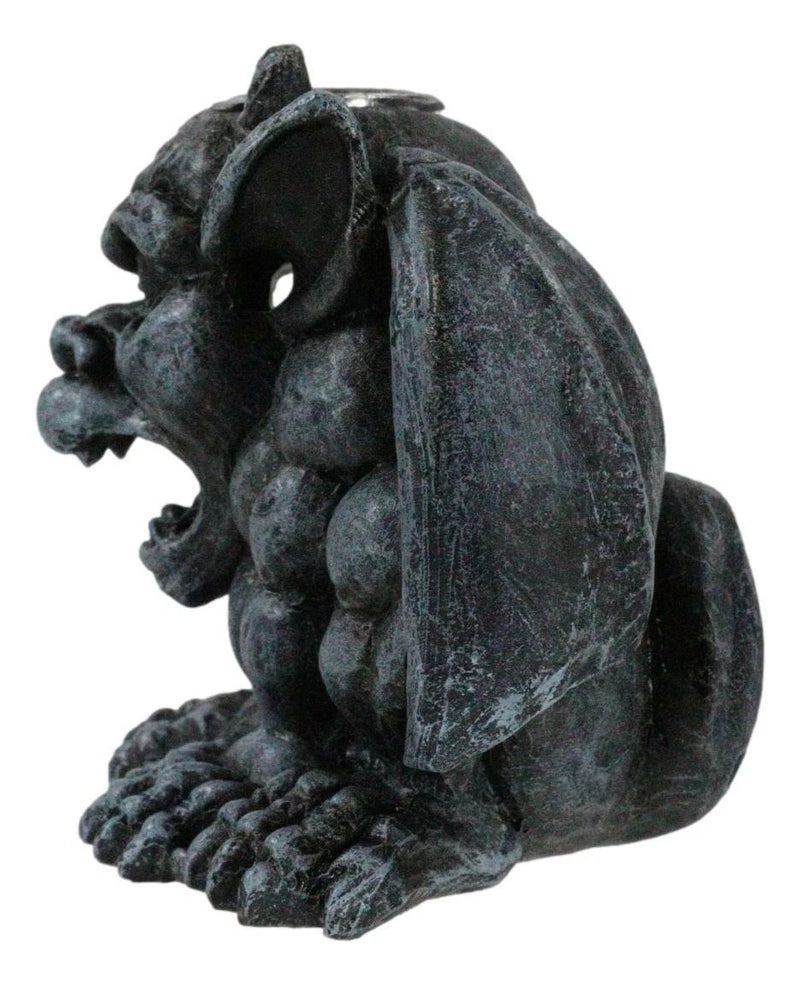 Crouching Gothic Horned Devil Chimera Gargoyle Backflow Incense Cone Burner-5