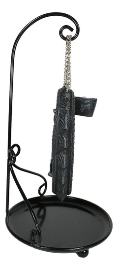 Medieval Ying Yang Dragons Aroma Waterfall Medal Backflow Incense Cone Burner-5