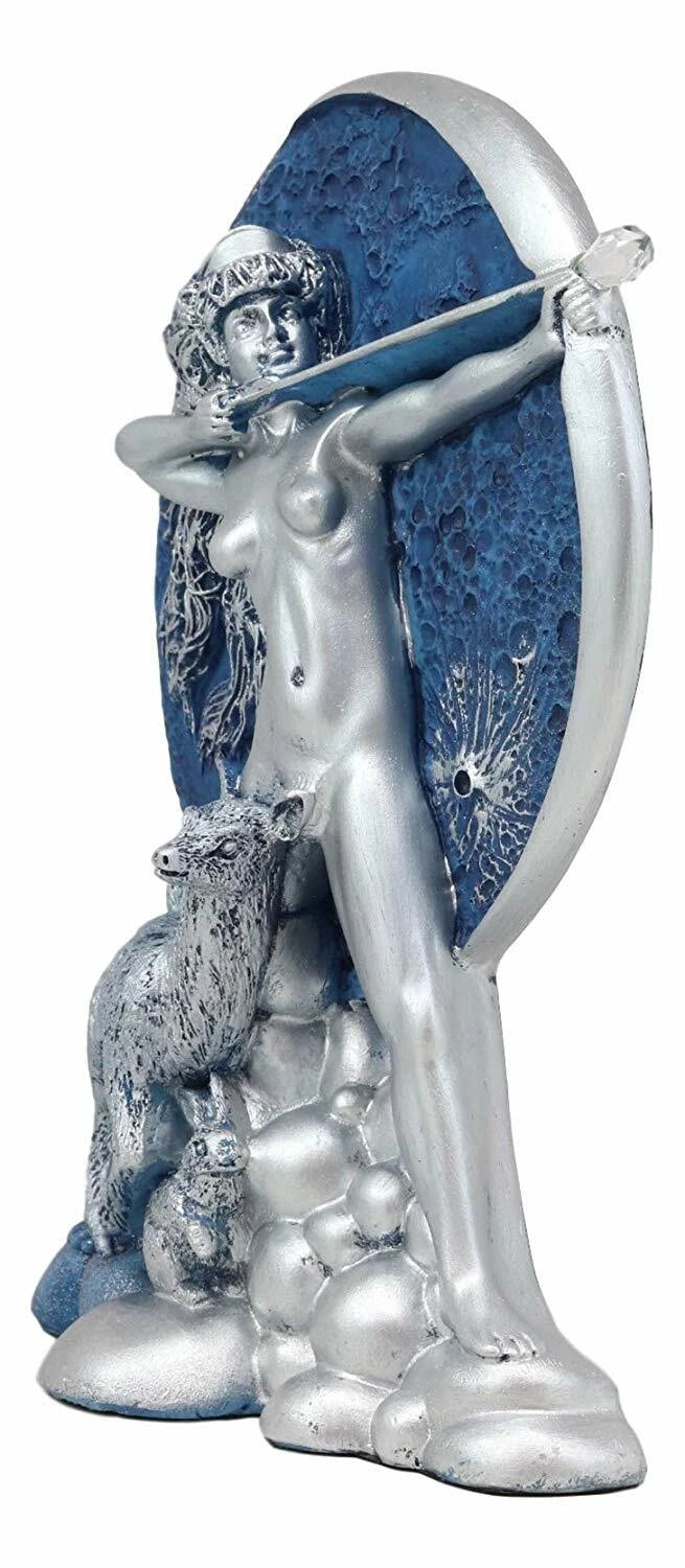 Oberón Zell, diosa griega de la caza, Luna, Diana, dibujo, arco y flecha, estatua -6