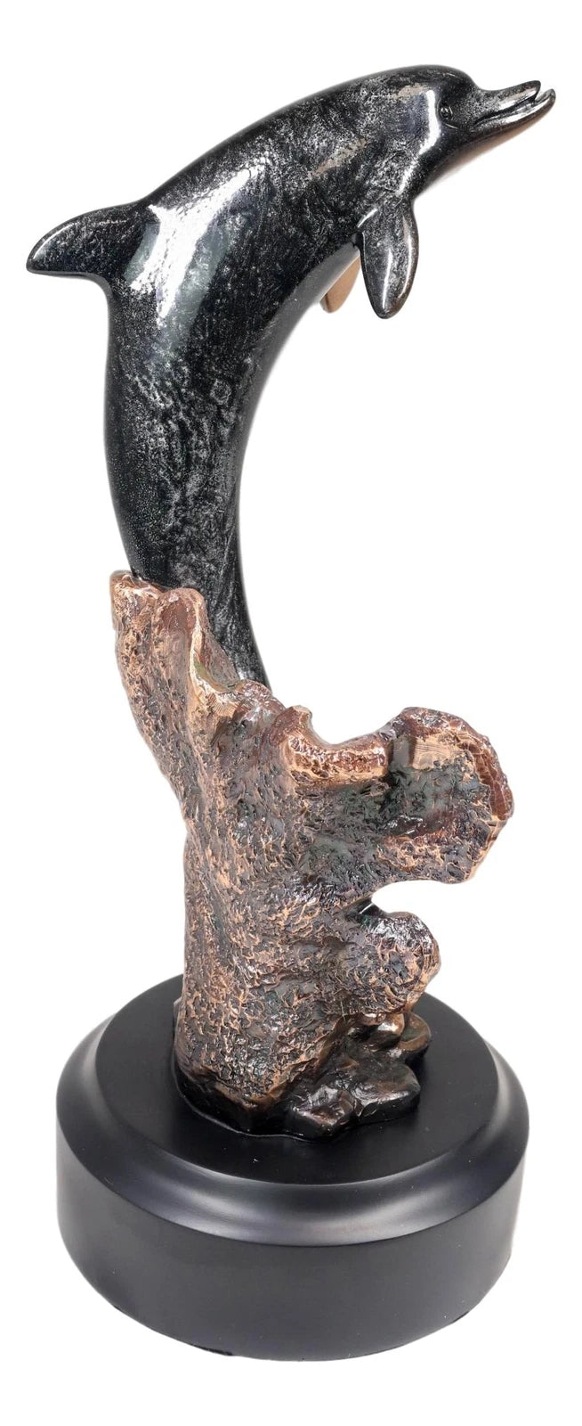 Marine Sea Dolphin Jumping Out Of Water Bronze Electroplated Resin Figurine-5