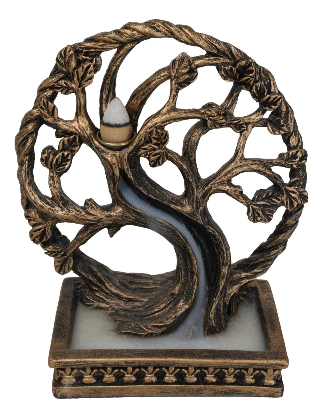 Forest Crann Bethadh Celtic Willow Tree of Life Backflow Incense Cone Burner-2