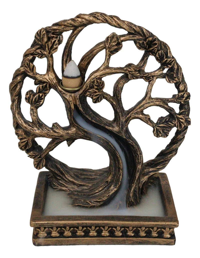 Forest Crann Bethadh Celtic Willow Tree of Life Backflow Incense Cone Burner-2