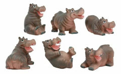 Juego de 6 hipopótamos bebés caprichosos, figuras pequeñas de hipopótamos de río de 3" de alto-4