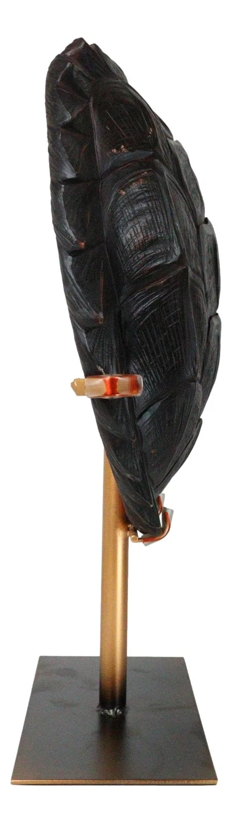 Large Nautical Marine Jagged Shell Faux Sea Turtle Sculpture With Pole Stand-5