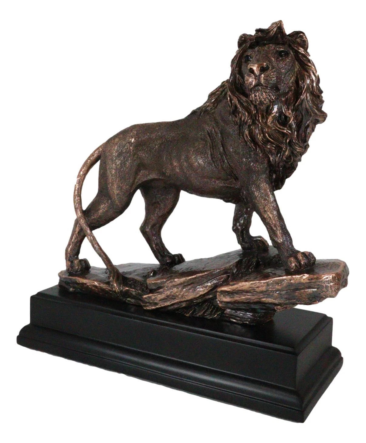 Figura de bronce electrochapada del león africano del rey de la selva en la Roca del Orgullo-2